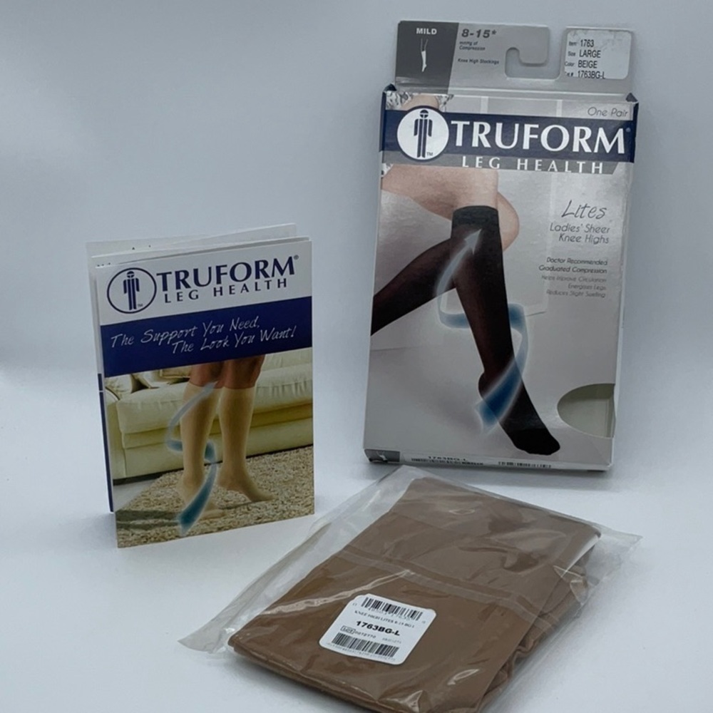 TRuform Leg Health  Lites Ladies sheer Knee Highs large Beige
